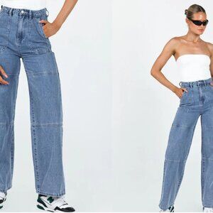 Princess Polly - Calcetto wide leg denim jean Size 2